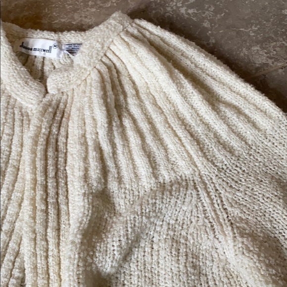 VINTAGE cream open nubby cardigan soft chunky boucle - Picture 7 of 10